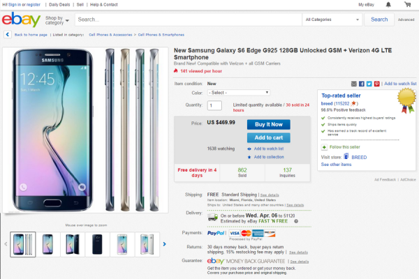 Samsung Galaxy S6 Edge eBay Deal